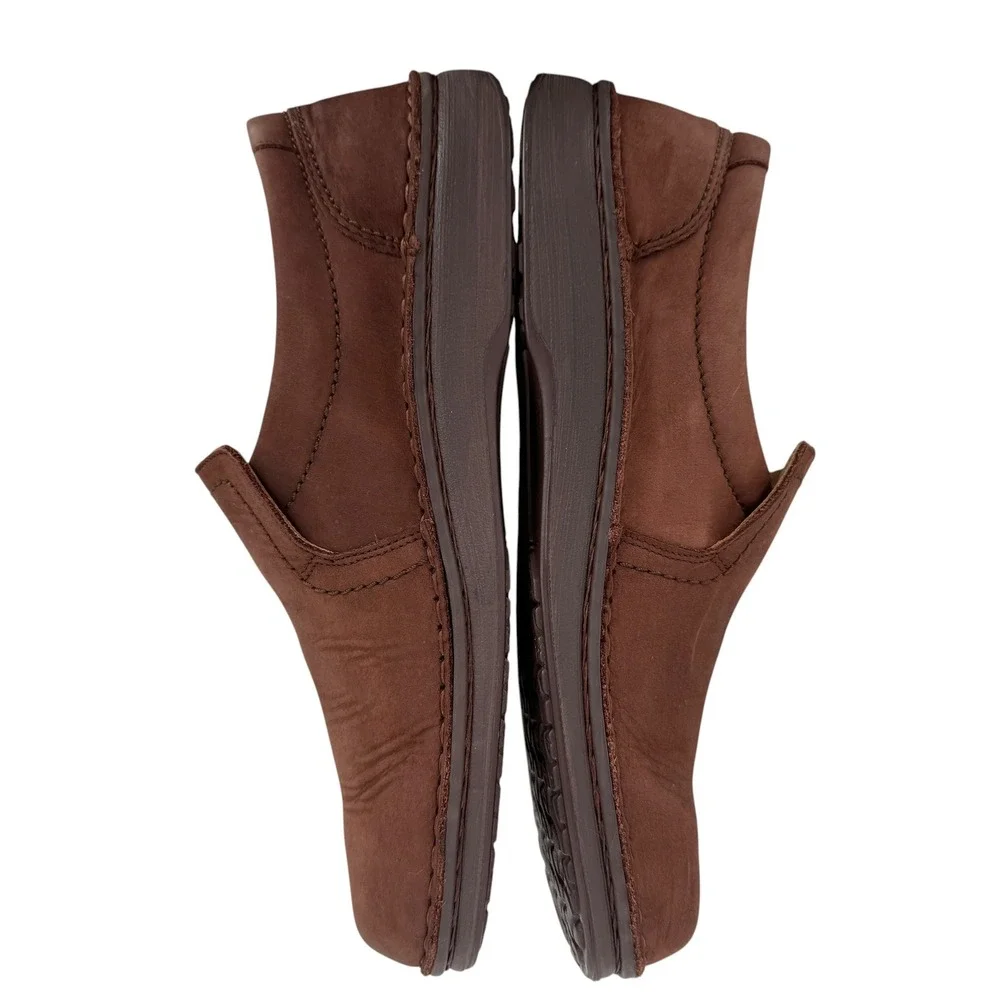 Birkenstock Slip On Loafer Shoe Mens 43 10 Wide Brown Nubuck Leather Comfort